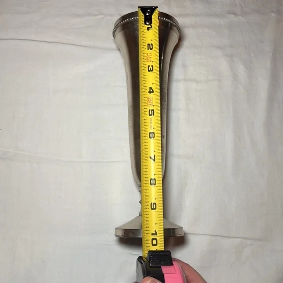 Pottery Barn Antique Silver Bud Vase Home Decor 10in Tall Set of 1 - Picture 4 of 5